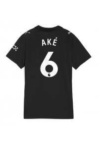 Manchester City Nathan Ake #6 Jalkapallovaatteet Naisten Vieraspaita 2025-26 Lyhythihainen